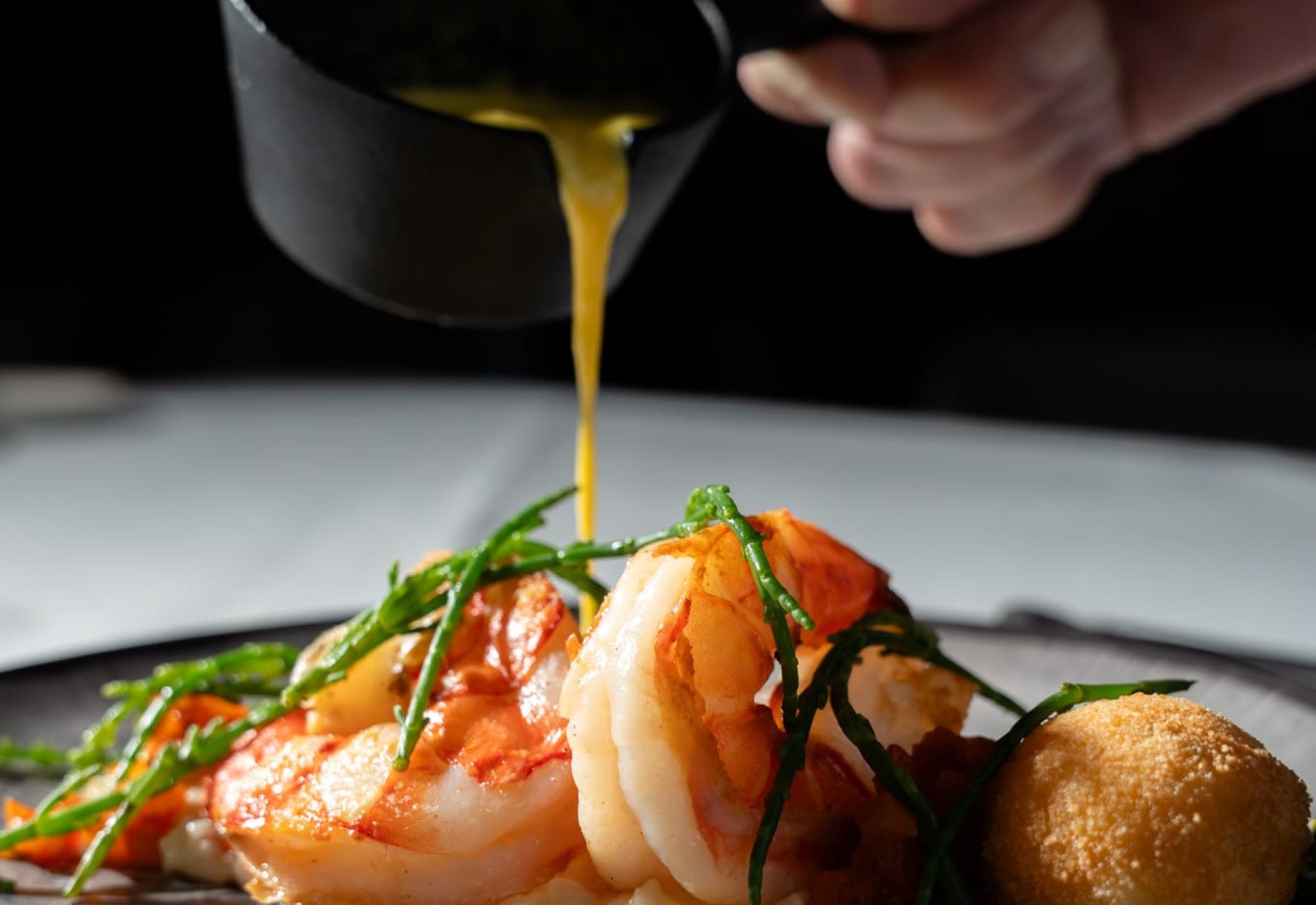 Gericht mit Scampi im Hotel Krallerhof. (c) Hotel Krallerhof