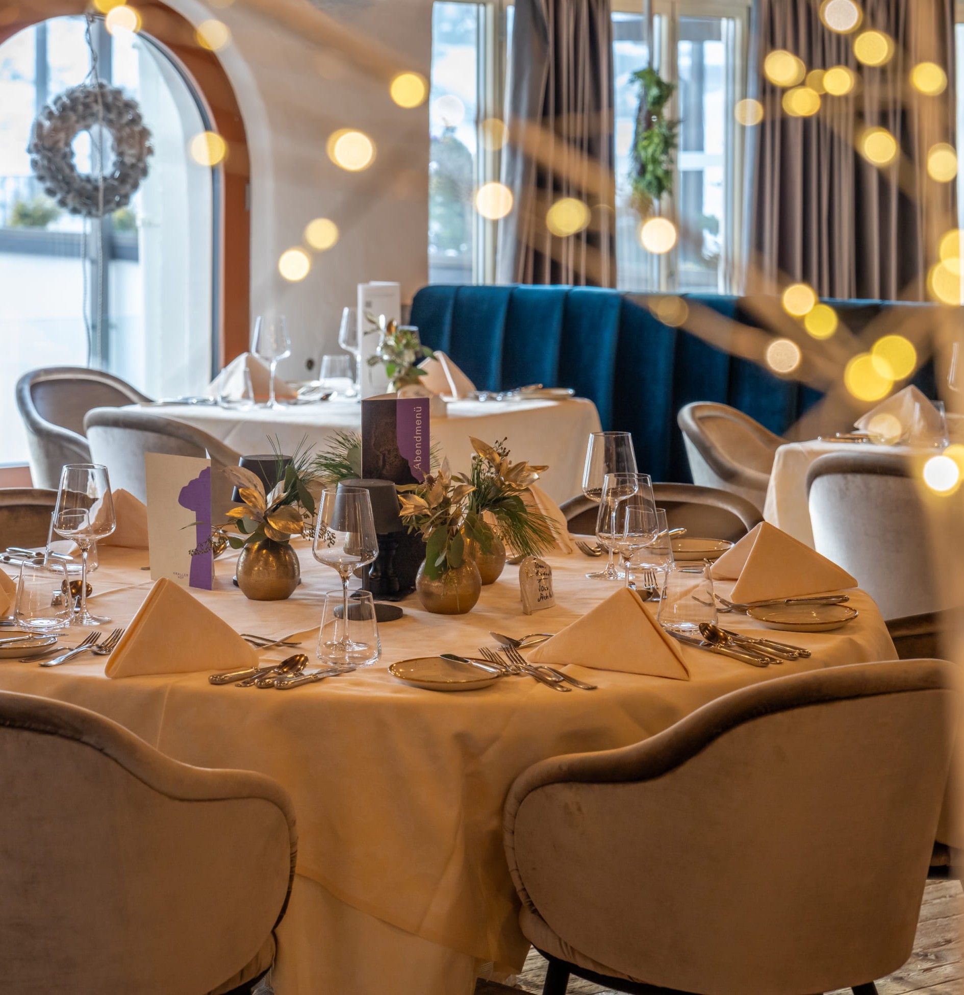 Festlich gedeckter Tisch im Krallerhof perfekt für private Feiern. (c) Hotel Krallerhof